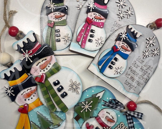 Charming Melt Your Heart Snowmen hand-painted Christmas Ornaments