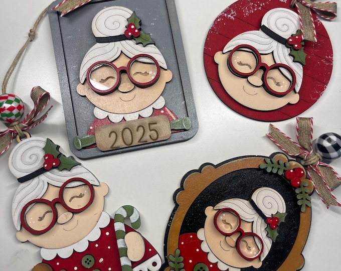 Little Mrs. Claus Christmas hand-painted personalized Christmas ornaments