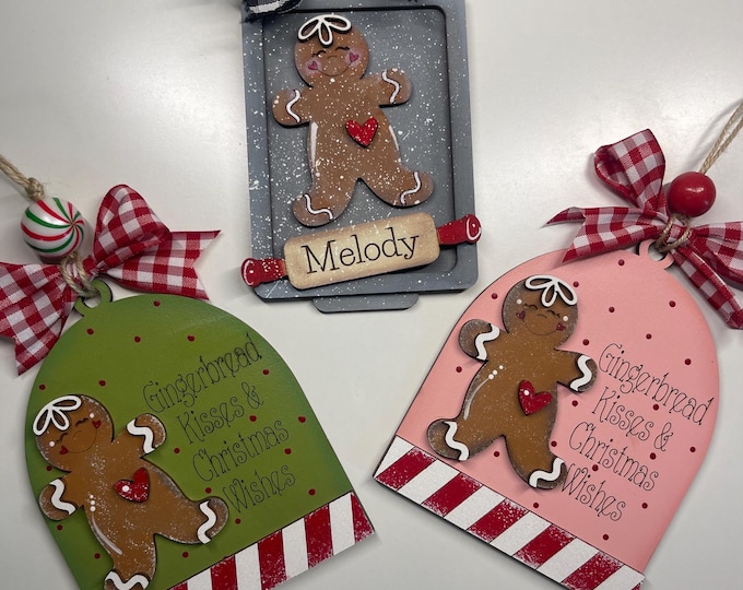 Fresh from the oven Gingerbread Men hand-painted Christmas Ornaments