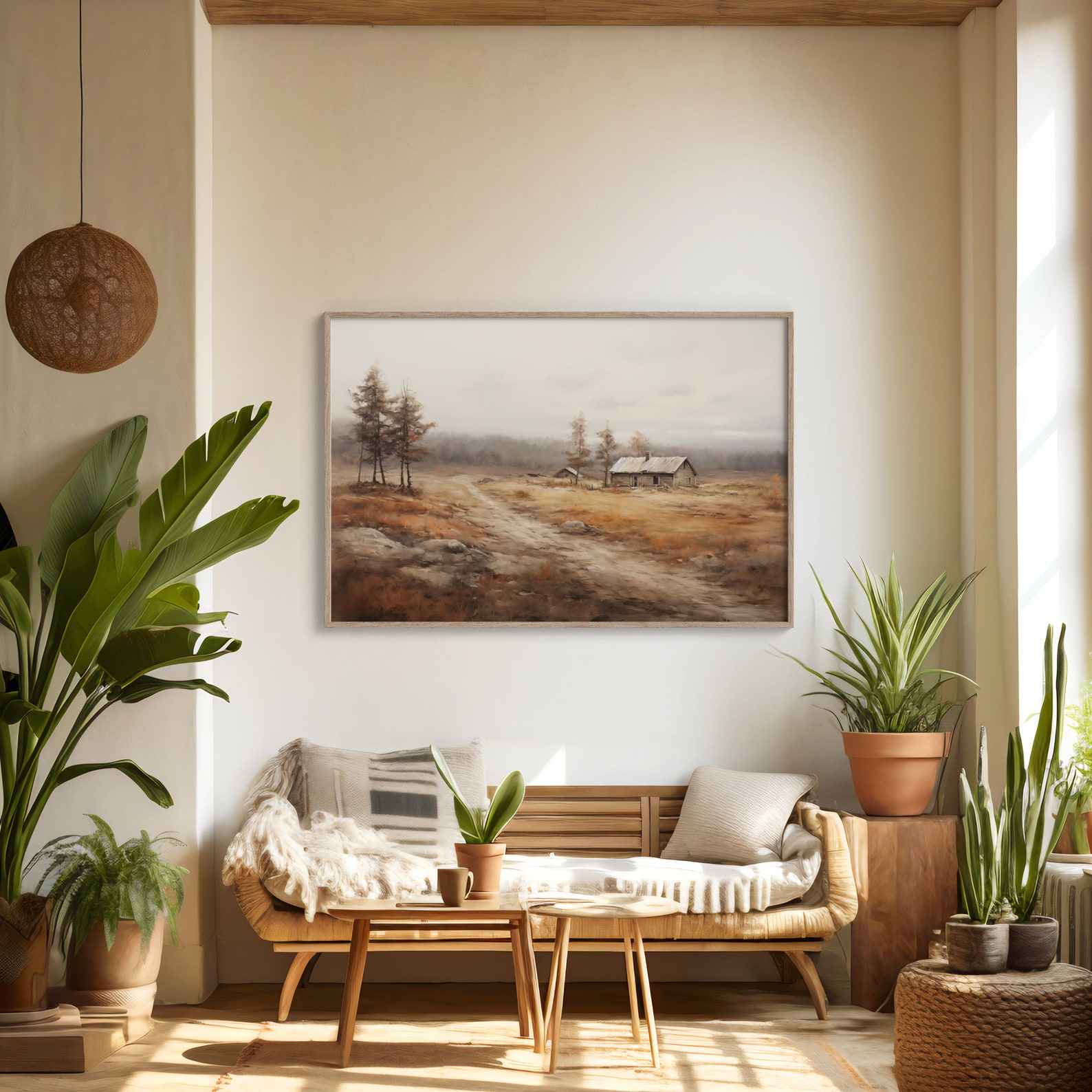 Vintage Farm Landscape Download Printable Digital Wall Art, Antique ...