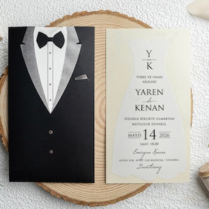 Invito per la sposa e busta per lo sposo Invito a nozze, Invito a nozze unico Modificabile Matrimonio Invito moderno Suite di nozze