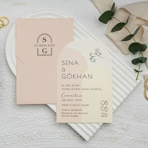 Rosa und weiße Themen Oval Papier Einladungskarten, Benutzerdefinierte einzigartige Einladung, Heiratsankündigung, stilvolle billige Einladung, Hochzeit einladen