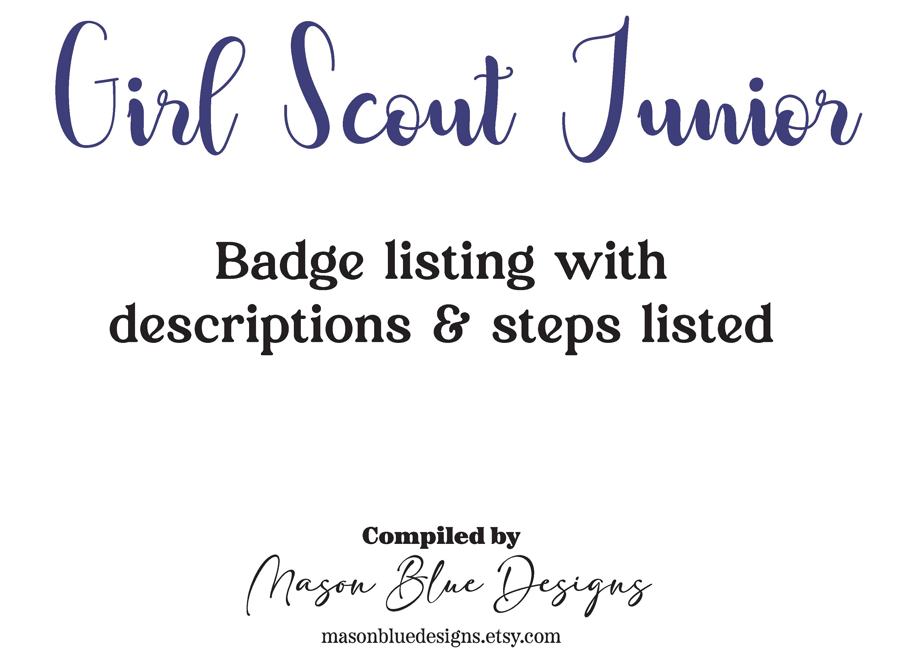 Girl Scout Junior Badge Booklet UPGRADED Girl Scout Program Girl Scout