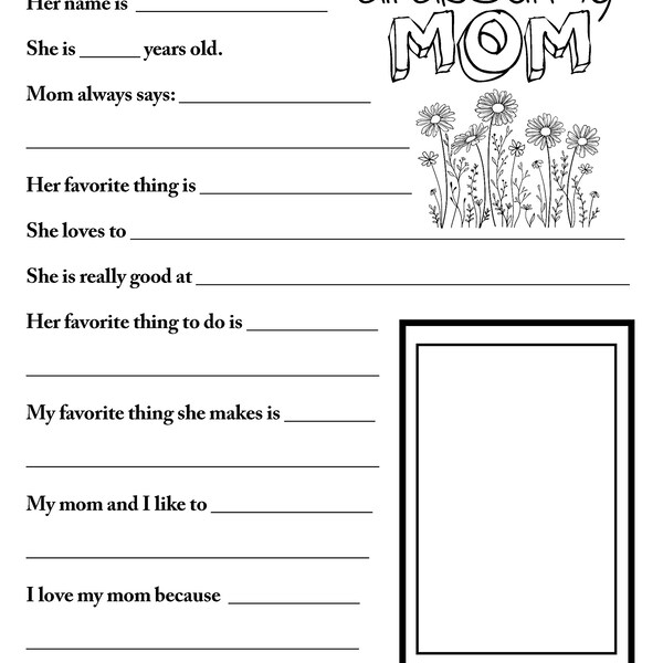My Mom | All About My Mom | Mother | Mama | Mother's Day | gifts for her | Moma | Momma
