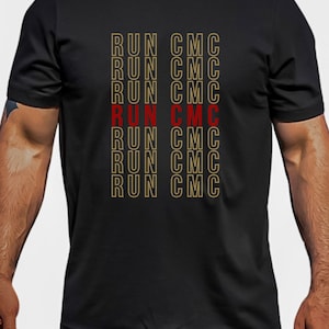 Run CMC | Christian McCaffrey | Niners Gear | Retro 49ers T-shirt