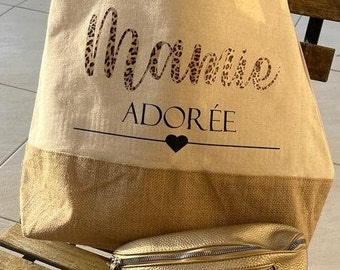 Bolsa de compras personalizada, bolso de mano, bolsa de playa, regalo de mamá, regalo de abuela