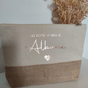 Pochette personnalisée, trousse de toilette personnalisée, trousse personnalisable