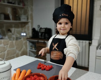 Tablier enfant personnalisé, tablier personnalisable, tablier et toque, tablier cuisine