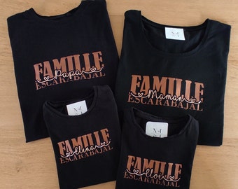 t-shirt assorti famille, tee-shirt couple, tee-shirt famille