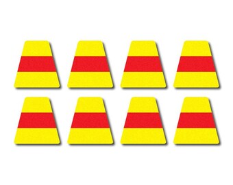 Conjunto de tetraedros - Amarillo lima con raya roja