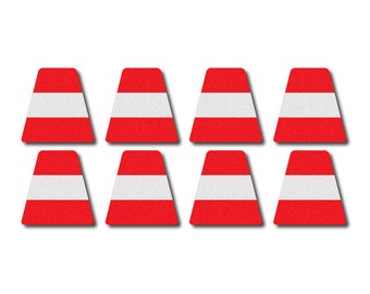 3M Reflective Firefighter Tetrahedron Set - Red w/ Stripe