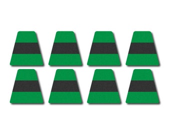 Juego de tetraedro reflectante para bomberos 3M - Verde con franja negra