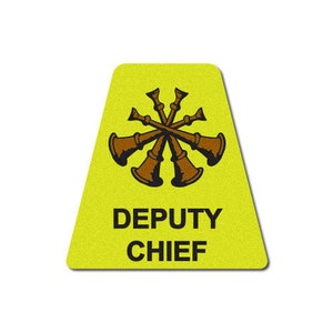 3M Reflective Firefighter Yellow Deputy Chief Horns Tetrahedron