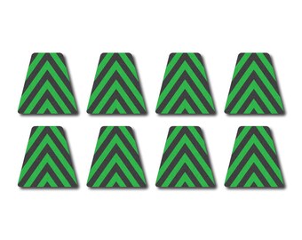 Conjunto de tetraedro - Chevrones negros/verdes