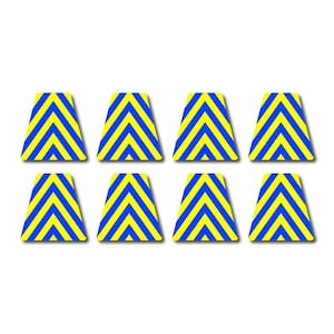 3M Reflective Firefighter Tetrahedron Set - Blue/Yellow Chevrons