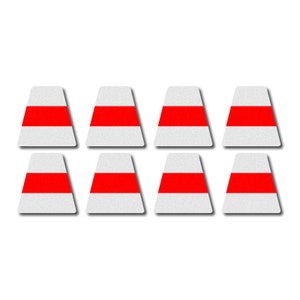 Tetrahedron Set - White w/ Red Stripe