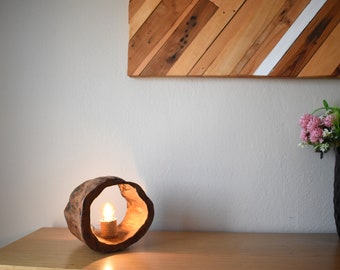 Rustic Table Lamp | Hollow Log Lamp | Bedside Lamp | Mood Lighting | Countrystyle Lamp | Driftwood Lamp| Farmhouse Lamp | Rustic Decor