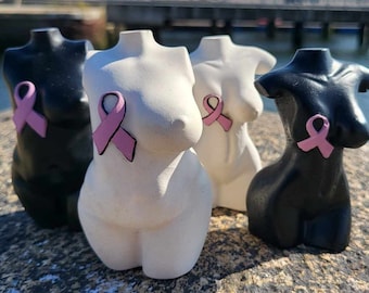 Bust of a woman, fight against breast cancer (pink October)