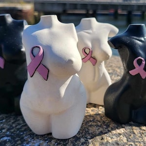 Bust of a woman, fight against breast cancer (pink October)