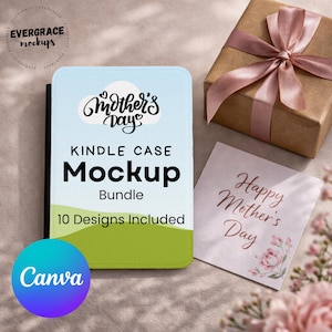 Mockupbundel Kindle-hoesje | Moederdagthema, canvassjabloon (pdf-download)