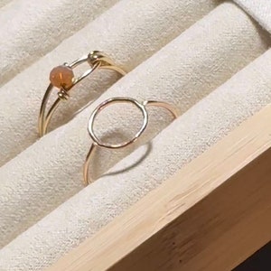 Anel Halo | Anel de círculo aberto preenchido com ouro 14K | Anel de empilhamento | Anel de declaração minimalista | Anel redondo | Anel Círculo Dourado | Presentes de Natal