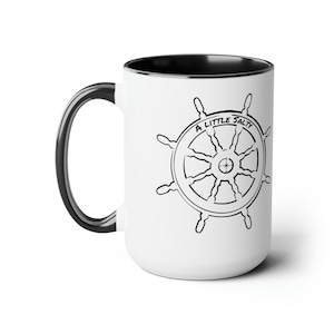Boat mug, coffee, tea, soup, cup, helm, nautical, big, sailor gift, sailor cup