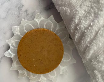 Turmeric Carrot Face Soap, Mango Butter Facial Bar, Natural Handmade Cold Process, Citrus Scent, Gift for Her, Travel or Full Size