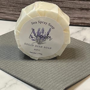 Lavender Solid Dish Soap and Swedish Dishcloth part of the Complete Natural Cleaning Kit