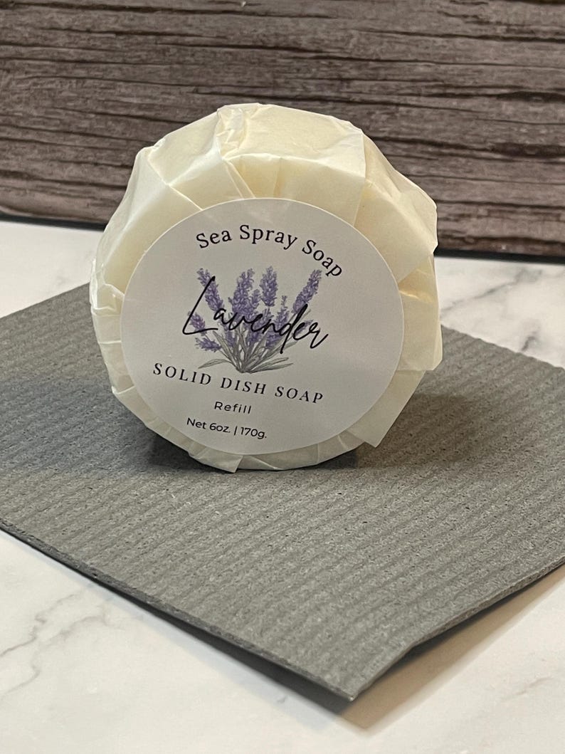 Lavender Solid Dish Soap and Swedish Dishcloth part of the Complete Natural Cleaning Kit