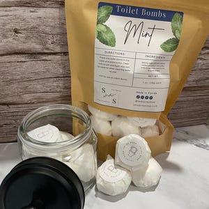 Mint Toilet Cleaning Bombs: Natural Enzyme Fizzies, Septic Safe