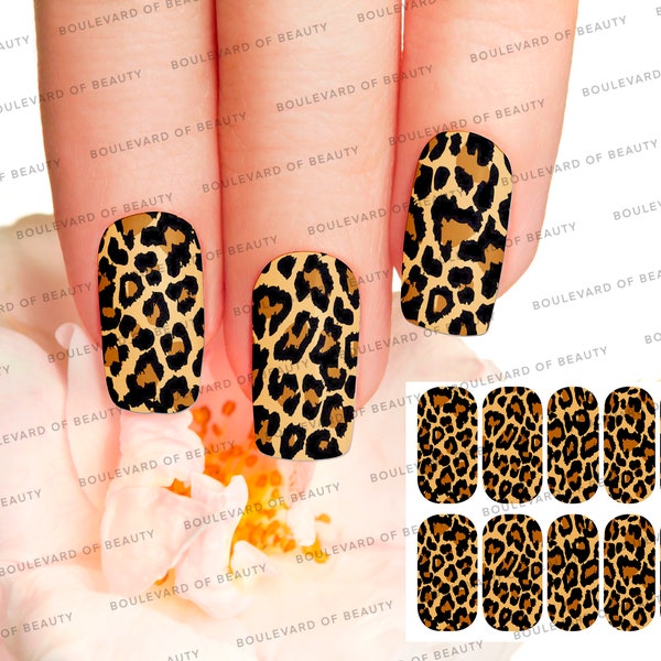 Full Cover Leopard Print Nail Decals | Water Decals  | Nail Art | Waterslide Nail Decal