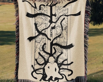 Fullmetal Anime Woven Blanket, Edward Elric Anime Gate of Alchemy, Otaku Gamer Room Decor, Alchemist Brotherhood Manga Gate of Truth Blanket