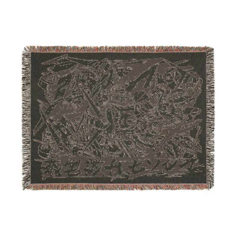 Gundam Anime Woven Blanket, 90s Vintage Anime Tapestry Throw, Robot Anime Lovers Room Decor, Japanese Manga , Retro Gundam Anime Blanket image 12