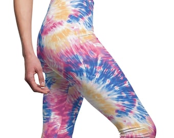 Tie Dye High-Waisted Leggings, Boho Yoga Pants