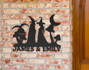 Customizable Witch Metal Sign, Halloween Decor, Witchy Gift