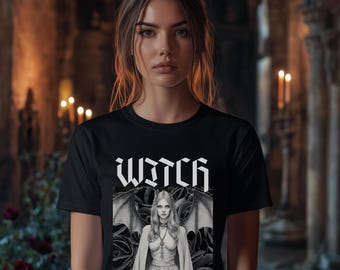 Witch T-Shirt, Gothic Occult Apparel, Winged Enchantress Tee