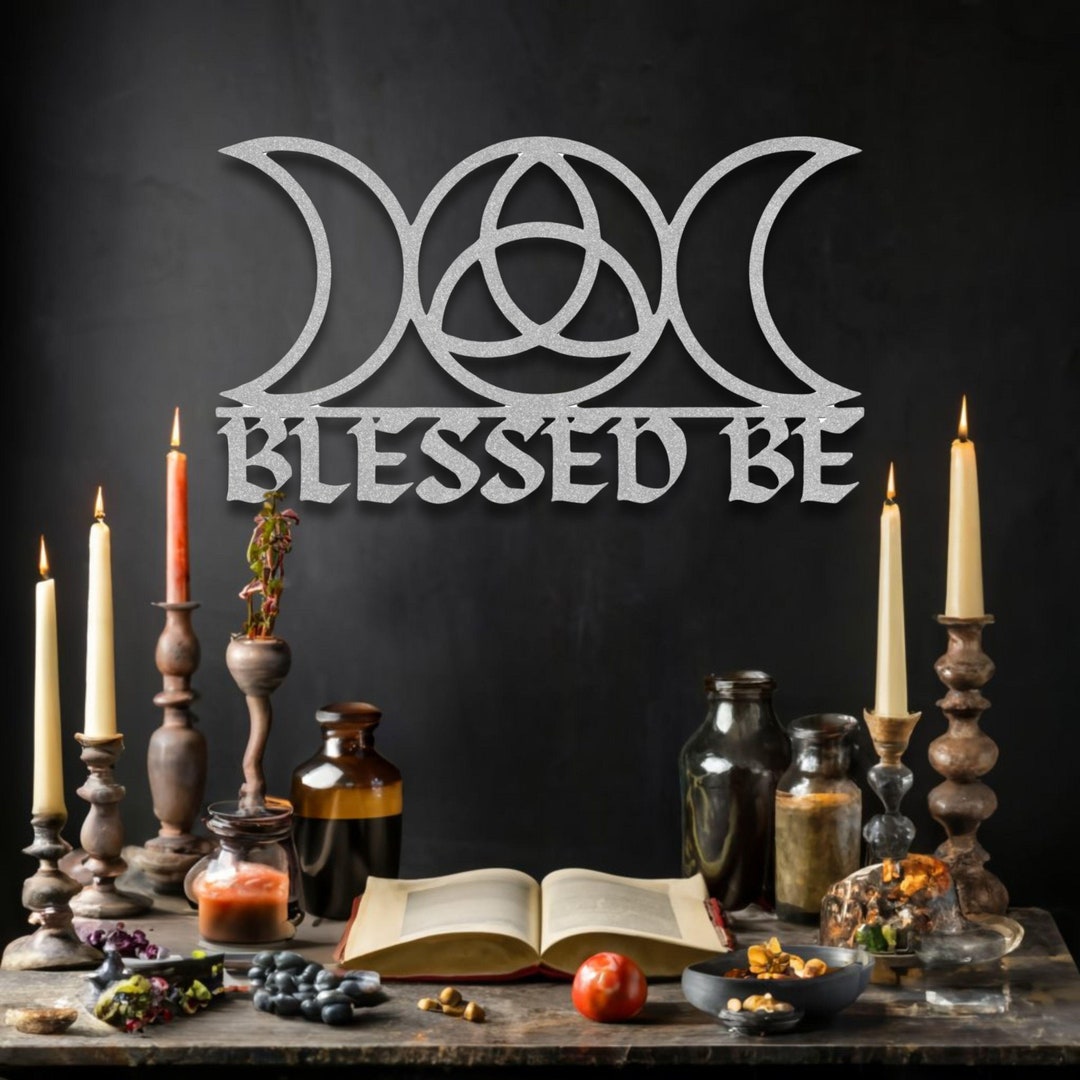 Custom Metal Sign, Triple Moon Decor, Witch Altar Sign, Pagan Wall Art ...