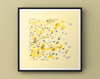 Printable Artwork Download Digital illustration Yellow Flowers Flower Field Abstract Nature Painting