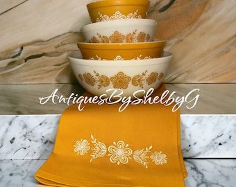 Butterfly Gold Pyrex Inspired Tea Towel