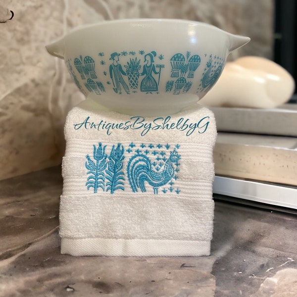 Amish Butterprint Pyrex Inspired Bathroom Hand Towel