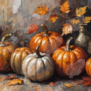 Autumn Harvest Delight - Oil Print Digital Art (4:3 Landscape)