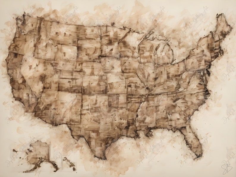 Journey Through Time Vintage Map Digital Art Print for Adventurous ...