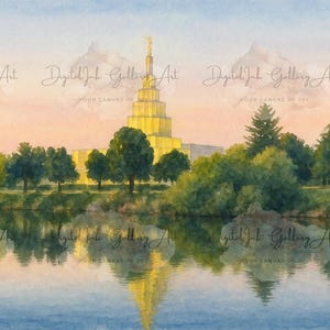 Idaho Falls Temple Watercolor Print – LDS Temple Art | Printable Wall Decor | Digital Download | Vertical & Wide Formats