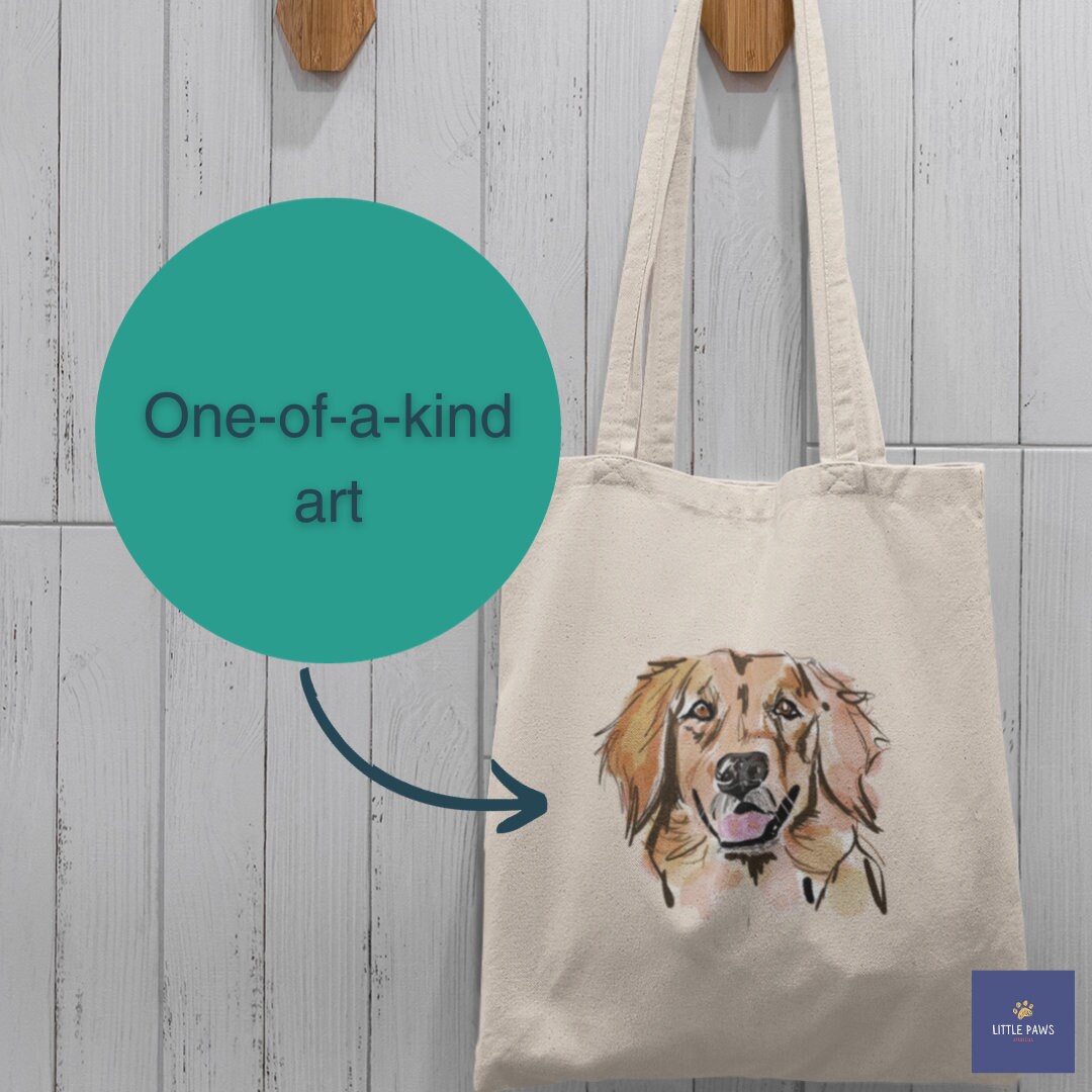 CafePress Golden Retriever Tote Bag - Natural Canvas Reusable Shopping Bag, Two Sizes (Small 15"x15" Or Medium 15"x18"x6")