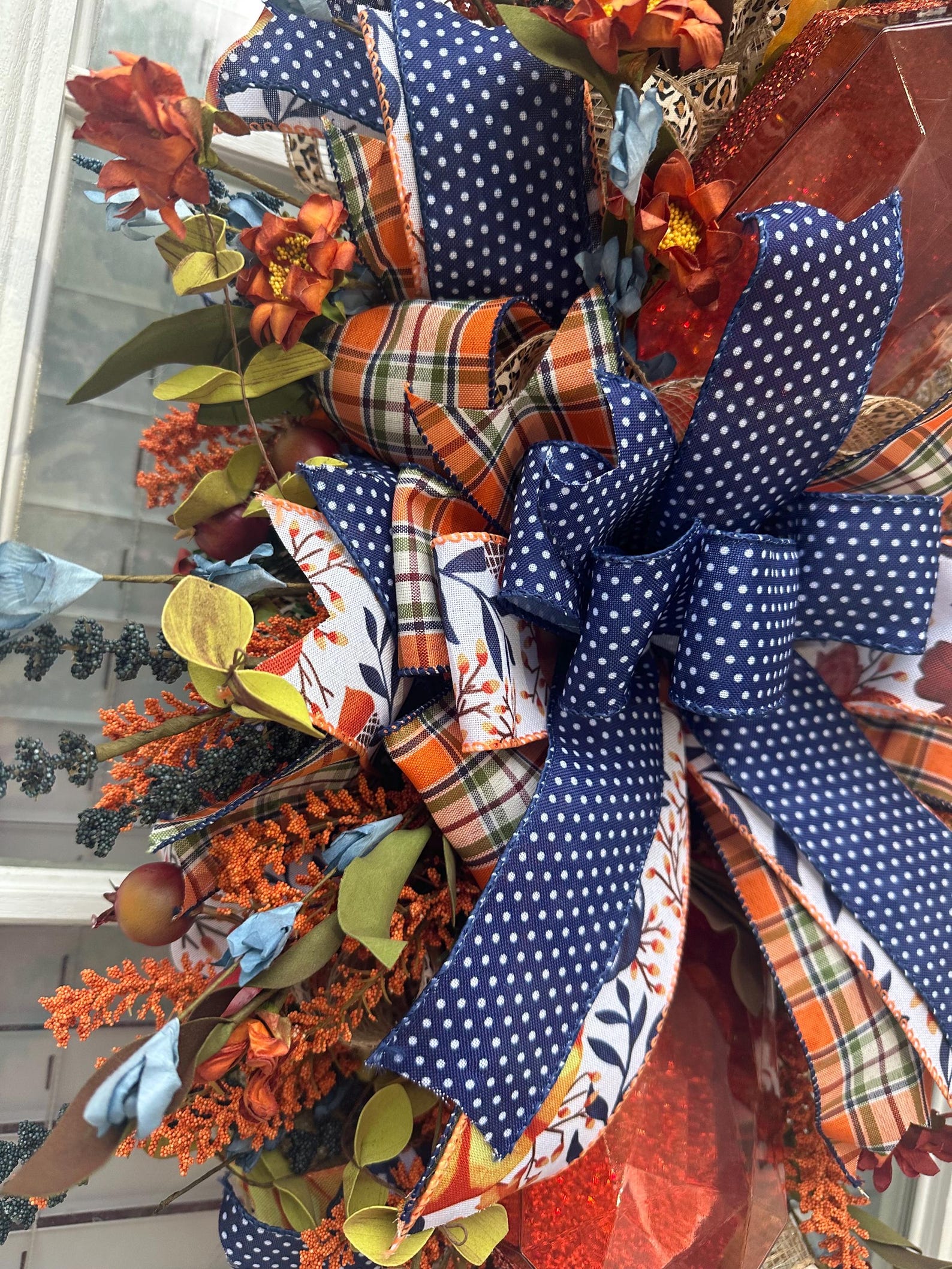 Fall Swag, Jewel Swag Wreath, Glam Door Decor, Autumn Swag, Fall Decor ...