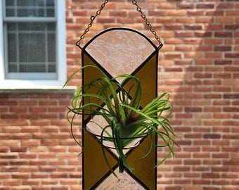 Stained Glass Air Plant Holder: Handmade Window Decor