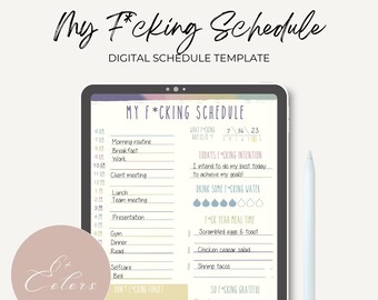 Daily Schedule Template: Portrait Digital Planner (PDF)