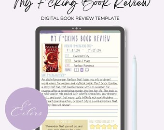 Book Review Template: Portrait Layout, 8 Colors (Digital Download)