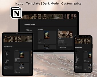 Reading Tracker | Dark Academia | Notion Template | Reading Journal