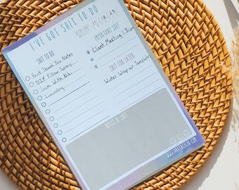 I've Got Shit To Do Notepad | Physical notepad | Portrait  | Daily Schedule